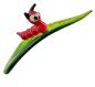 Preview: Orchideenstab, Blatt mit Raupe - rot- (normale Ausf.)